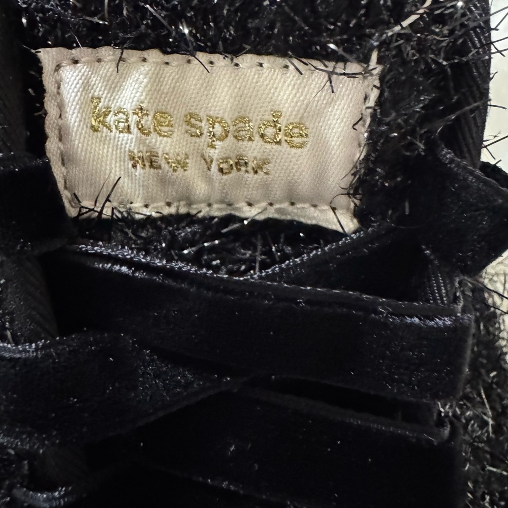 NWT Kate Spade Keds Black Kickstart sparkle tinsel Sneakers size 9 - Picture 4 of 15
